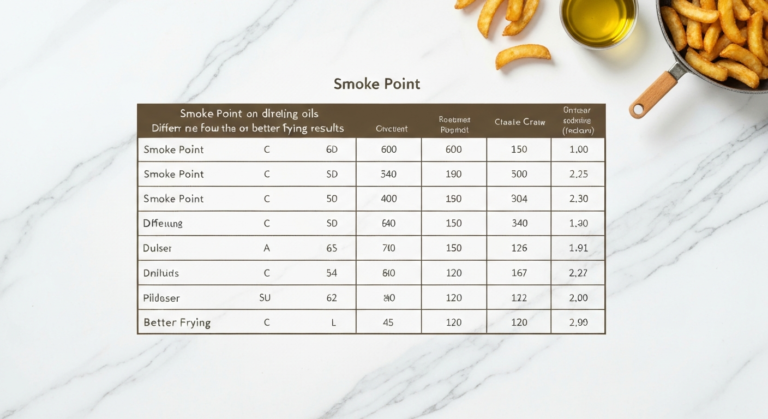 Punkt dymienia olejów – tabela wartości i jak wpływa na smażenie
