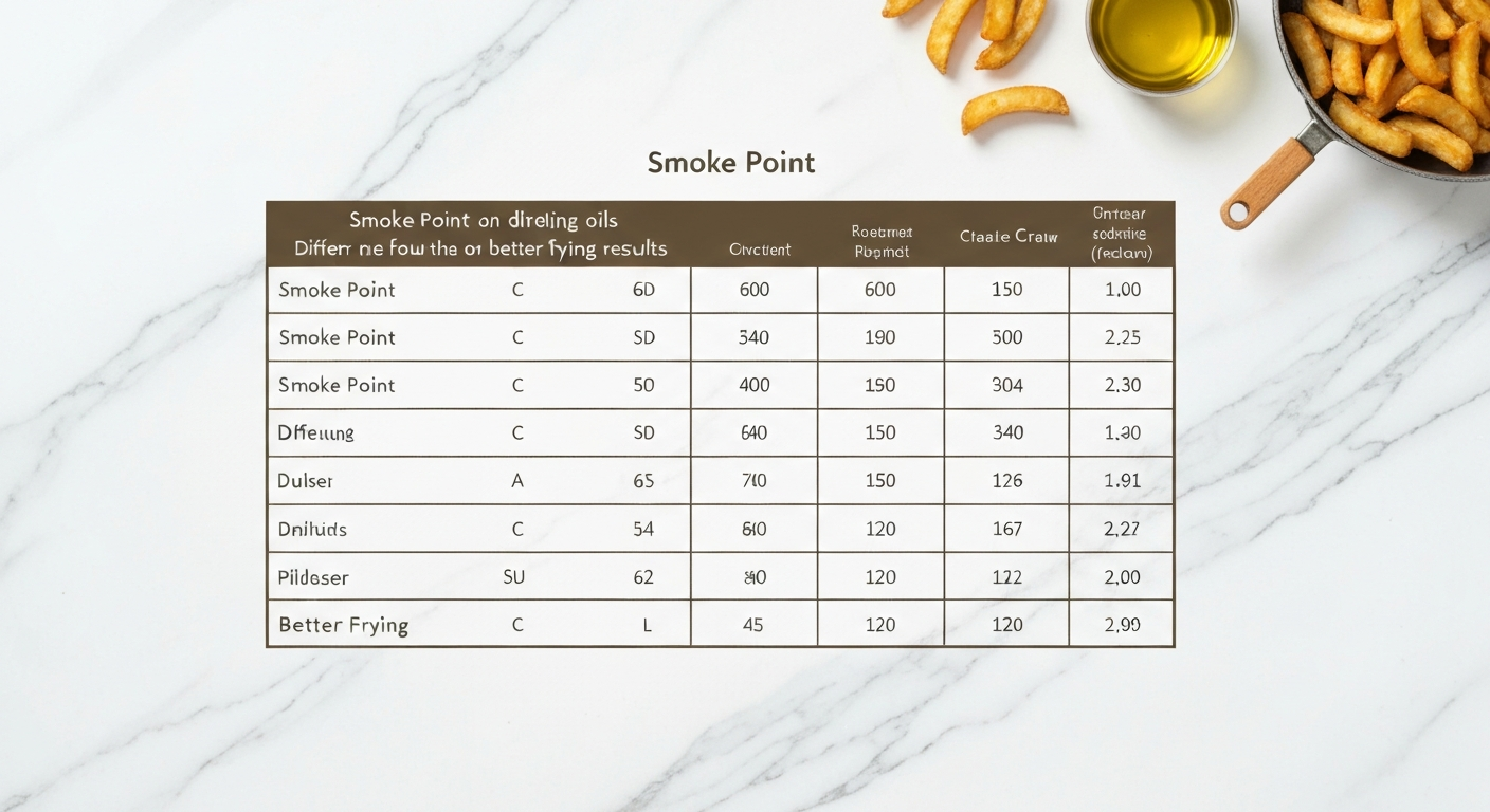 Punkt dymienia olejów – tabela wartości i jak wpływa na smażenie